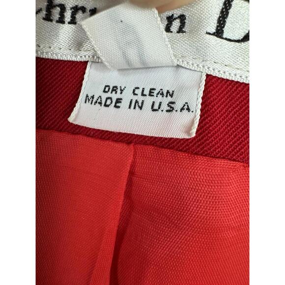 Christian Dior Red Blazer & Skirt Suit 100% Pure Wool Women’s Sz 6 Vtg Old Money - Picture 8 of 9